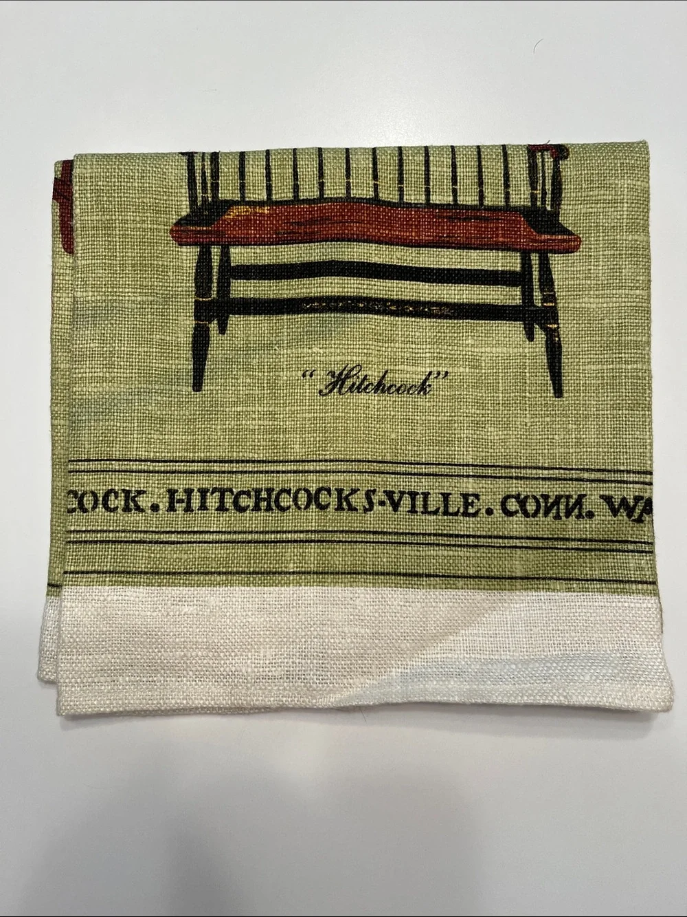 Vintage Hitchcock Chairs Tea Towel Kitchen Linen Cotton Americana Decor Motifs